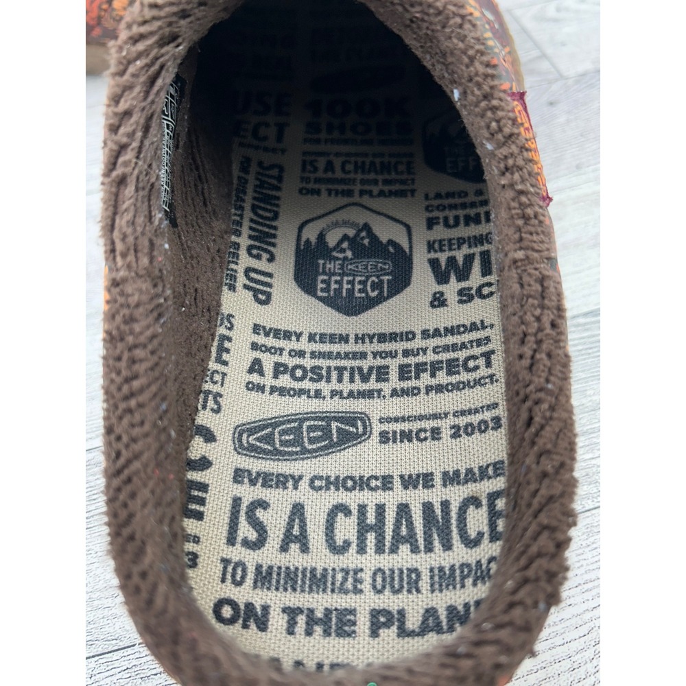 Keen Howser II Harvest Slippers Women Sz 11 Brown Multi Abstract Fleece Lined - Picture 12 of 14